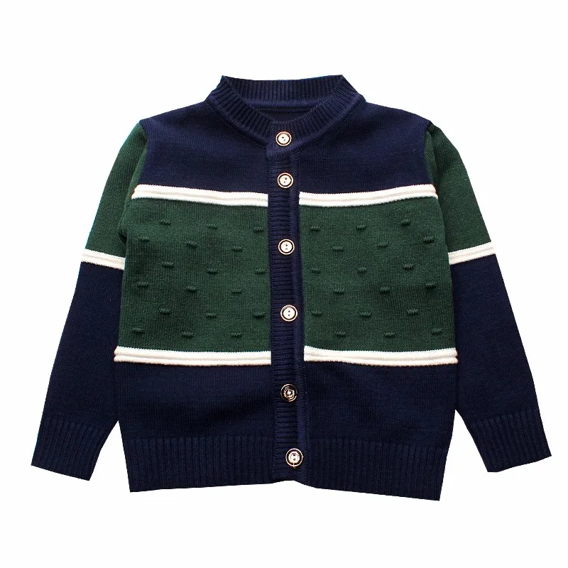 New Boys Sweaters Striped Cotton Top Knitting Infant Clothes Winter Outerwear Boy Warm Cardigan With Buttons Children Clothing (2)