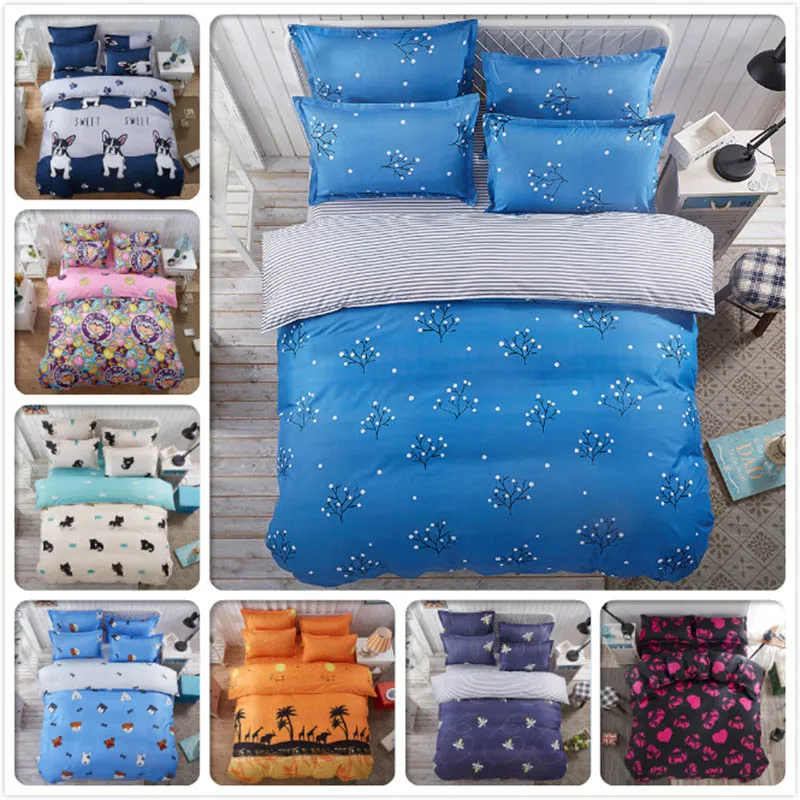 

Blue Gray Yellow Pink Snow Plants 4pcs Bed Linen Queen Twin Double Size Beds Flat Sheet 1.5m 1.8m 2m 2.3m Duvet Cover Child Kids