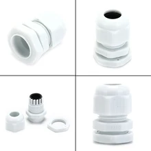 Новые кабельные вводы M18x1.5 для 5 мм-10 мм Водонепроницаемый белый и черный Пластик вводы Разъемы 10 шт