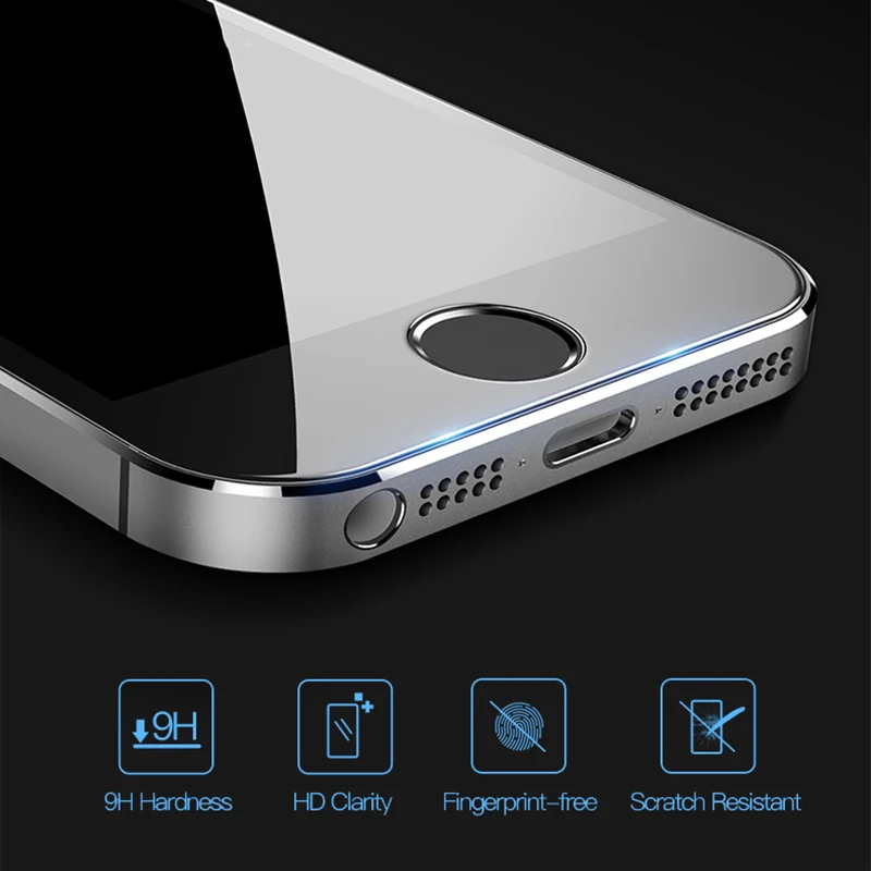 HD Full закаленное стекло для Apple iPhone 5S 5 SE 5C ультра тонкий экран протектор защитное