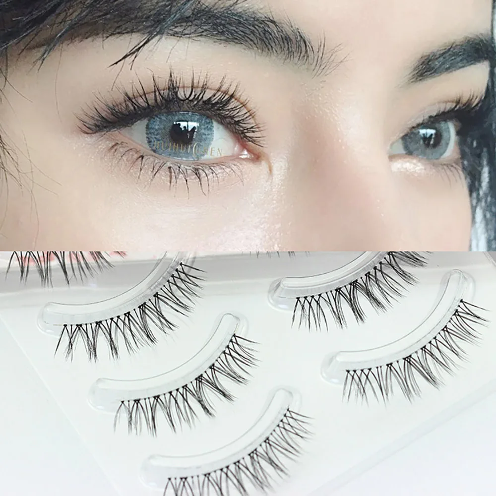 

5Pairs False Eyelashes short section half eyeend Handmade Cross Natural Beauty Fashion EyeLashes volume warps Makeup Tool CO1027