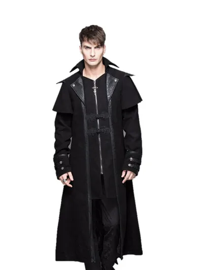 2017 Autumn Winter Men Trench Coats Punk Woolen Coat Male