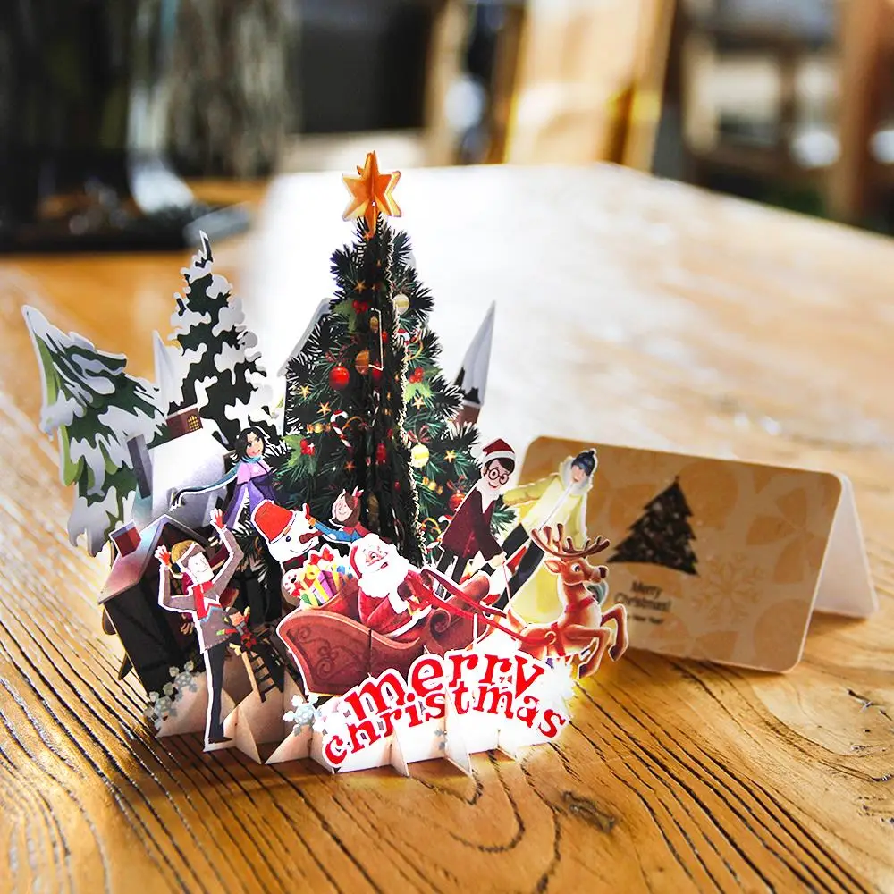 Бумага Spiritz рождественские поздравительные открытки 3D лазерная резка X'mas Pop Up