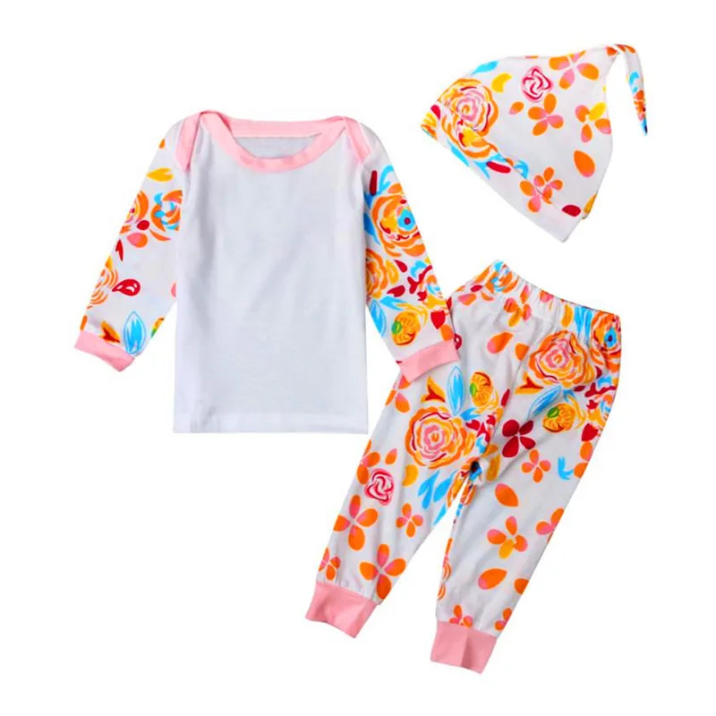 Baby Clothing Baby White Newborn Baby Kid Flowers Print Long Sleeve