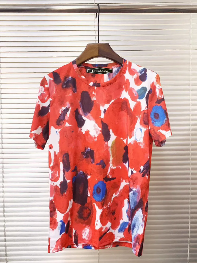 

European style Men/women's casual Tee 2019 summer scrawl print T-shirts Fashion women's comfortable Tee shirt A393