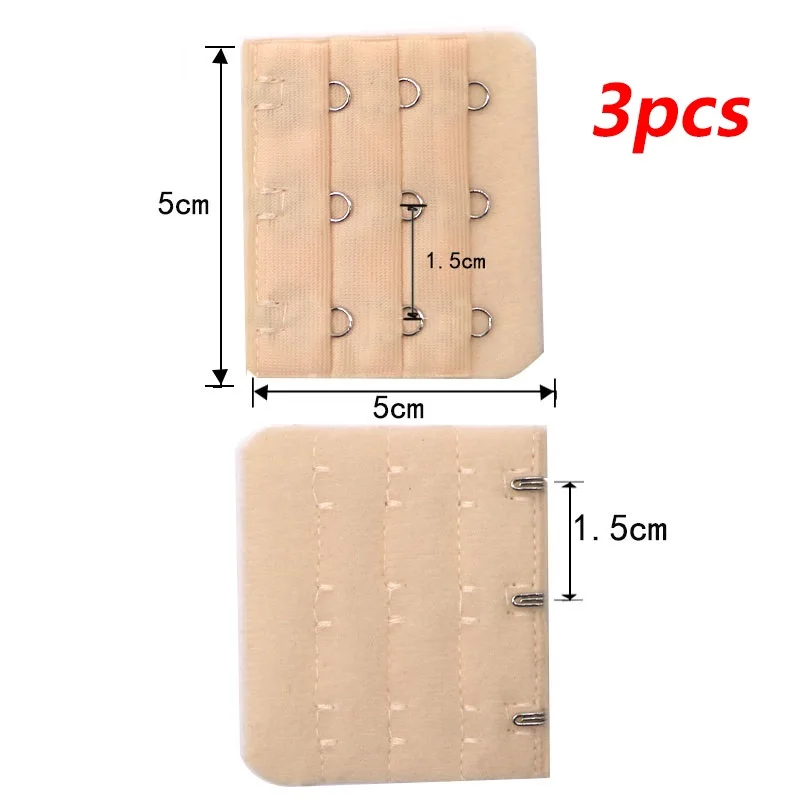 3 шт., мягкий бюстгальтер, удлиняющий бюстгальтер, на застежке, заменяет нижнее белье для женщин, 3 ряда, 3 крючка, регулируемое нижнее белье, бюстгальтер, удлиняющий бюстгальтер, аксессуары - Цвет: 3pcs