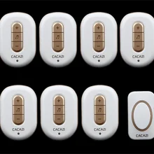 1 передатчик+ 7 Приемник беспроводной дверной звонок с пультом дистанционного управления музыкальный 48 мелодий цифровой дверной звонок