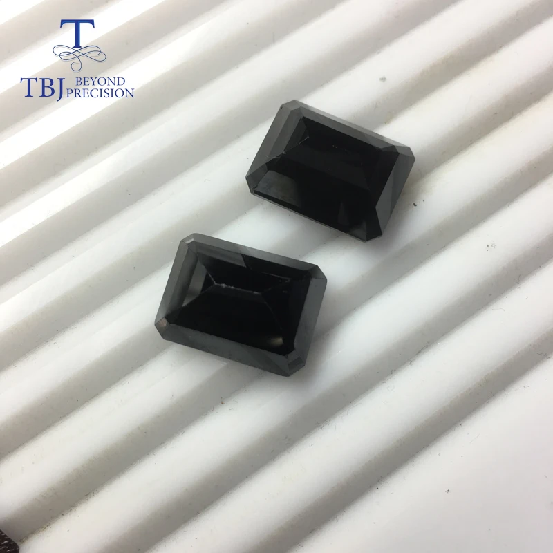 Natural oct12*16mm black spinel 35.2ct two pieces in one lot natural gemstone for diy silver jewelry