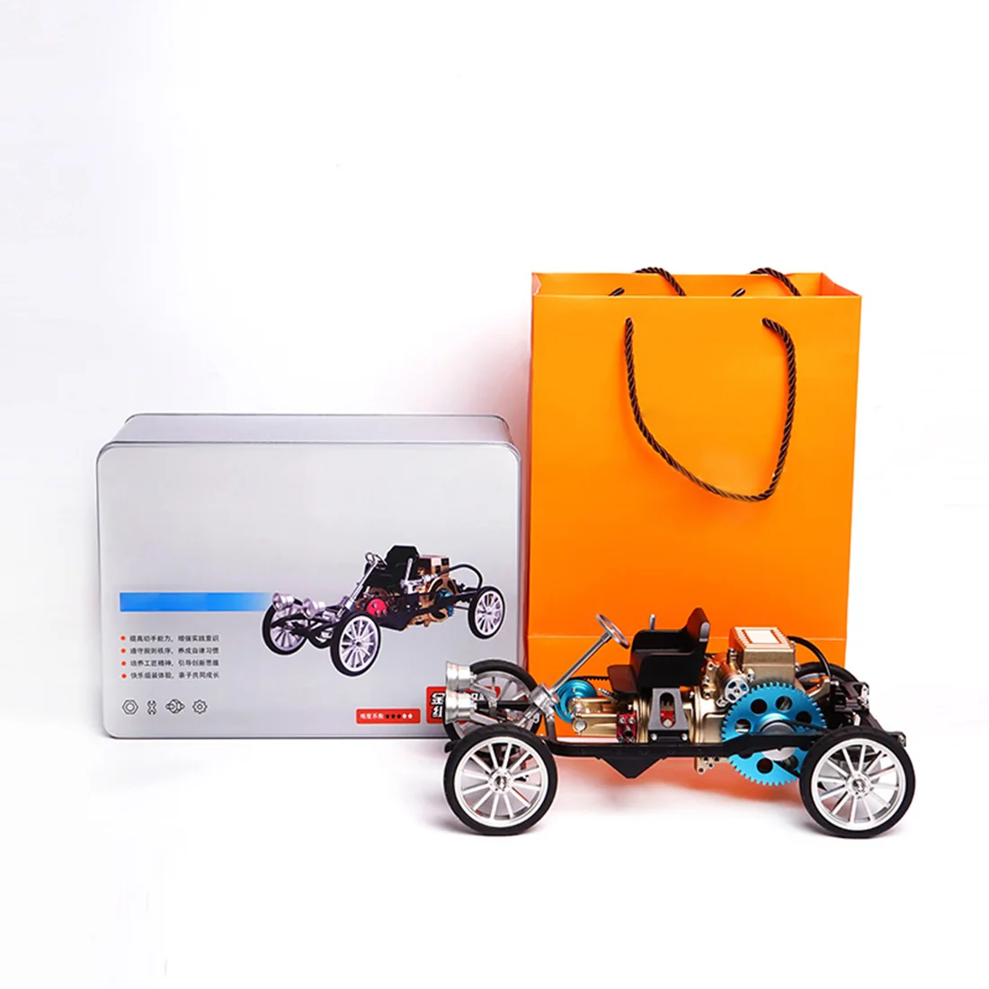 Цельнометаллический одноцилиндровый двигатель с высоким вызовом моделирование мини-автомобиль сборка модель игрушка Подарочный набор