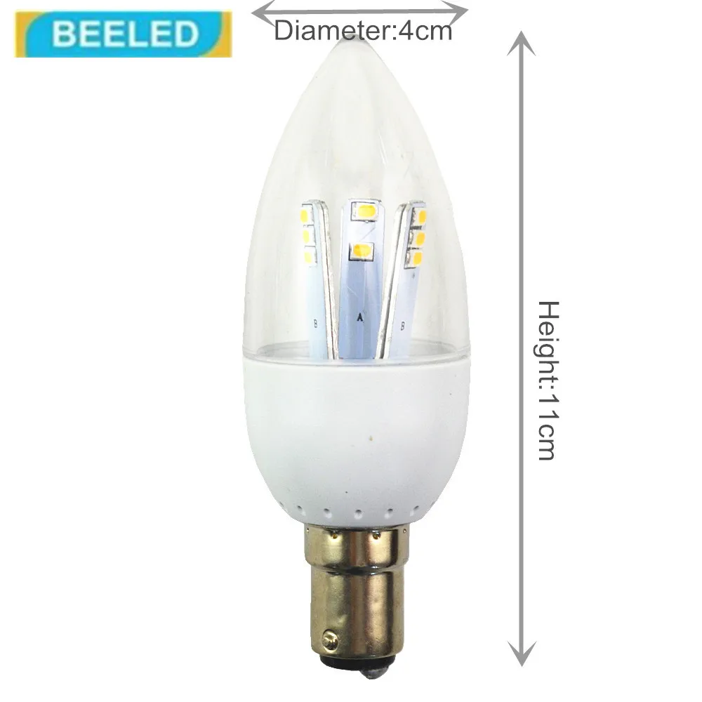 B15 E14 Светодиодный светильник в форме свечи 3 Вт Белый 220 В хрустальная лампа светодиодный светильник светодиодный e14 лампа