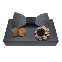 Деревянный лук галстук набор Мужская деревянная брошь и запонки деревянный галстук-бабочка Галстуки Дети Галстуки-бабочка галстук деревянные Бабочки Цвета