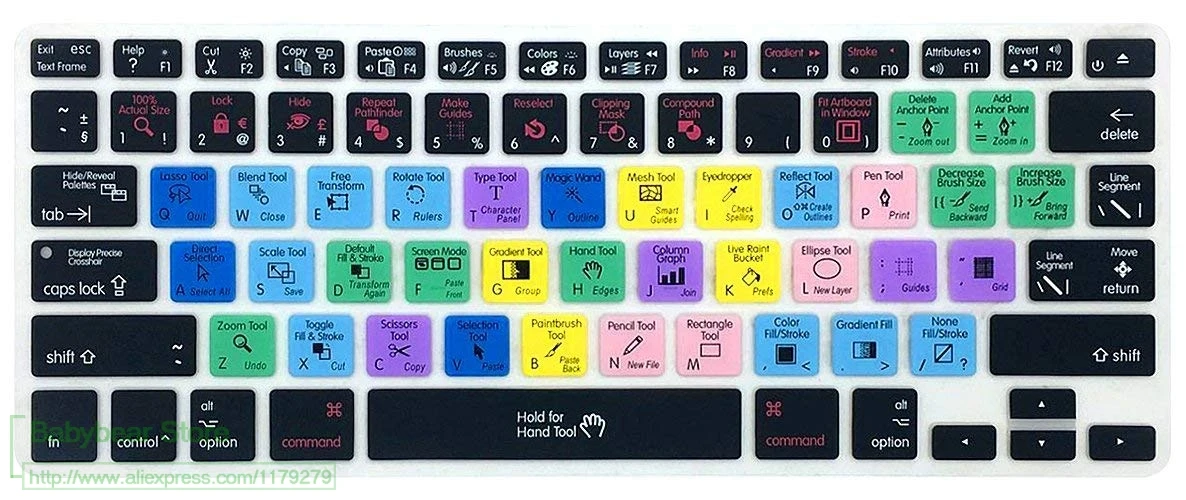 Adobe Illustrator Ai Shortcuts Keyboard Cover Silicone Skin For Macbook Air 13 3 For Old Macbook Pro 13 15 Euro Eu Us Keyboard Covers Aliexpress