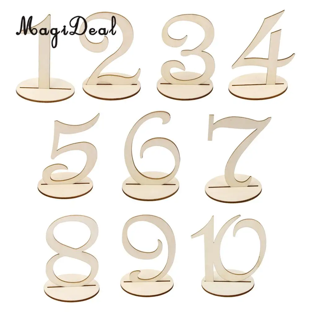 MagiDeal Rustic 1 to 40 Figures Numbers Wooden Table Numbers Wedding Birthday Party Baby Shower Tabletop Decor