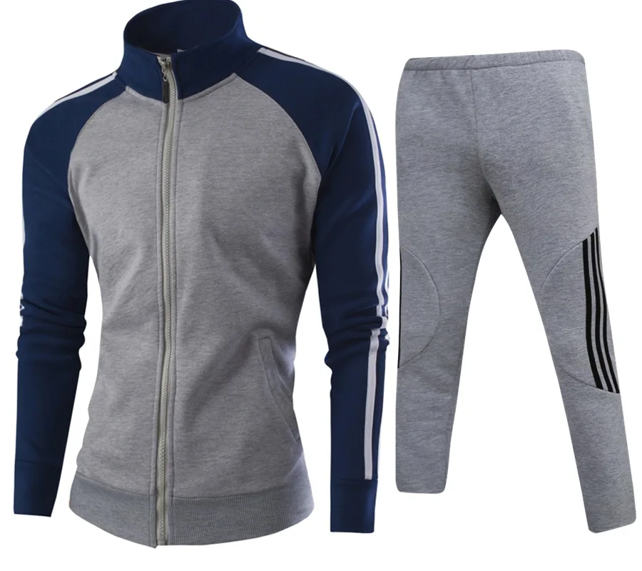 High Quality Casual Men's Two-piece 2018 Spring New Collar Color Matching Sweater Trousers Men's Coat Trousers Set Size M-4xl High Quality Casual Men's Two-piece 2018 Spring New Collar Color Matching Sweater Trousers Men's Coat Trousers Set Size M-4xl
