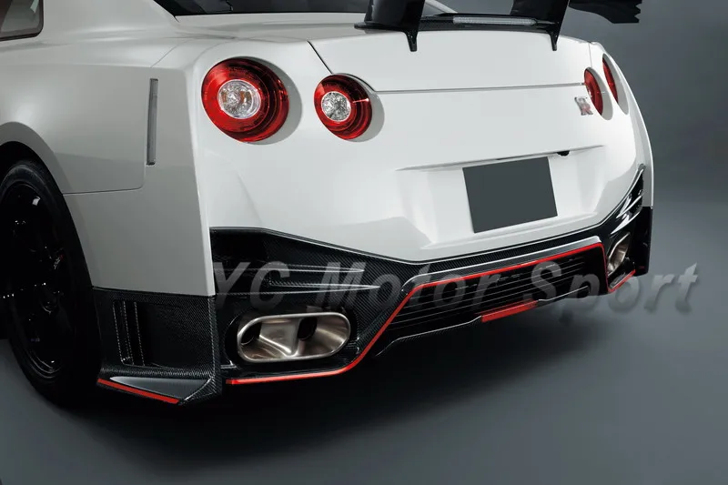 2011-2015 Nissan R35 GTR Nismo Style Rear Diffuser Underboard with Fog Lamp CF (16)