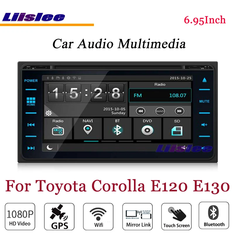 Best Liislee For Toyota Corolla E120 E130 Stereo Android Radio DVD Player TV BT GPS MAP Navigation 1080P System Original NAVI Design 2