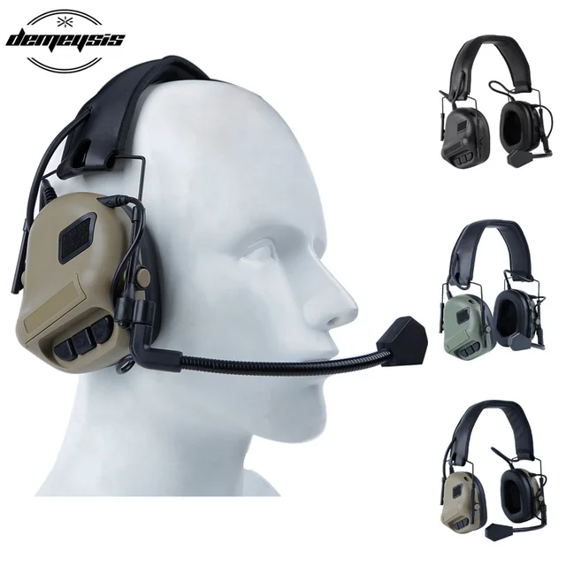 US $24.33 Tactical Headsets Military Standard Shooting Earmuff use with PTT Walkie Talkie Radio Airsoft Tacti