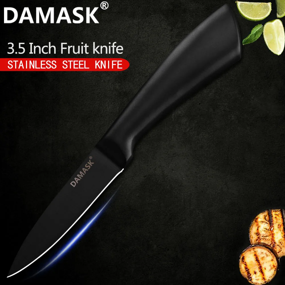 Дамасский кухонный нож из нержавеющей стали ножи для хлеба Nakiri Santoku универсальный кухонный нож японские ножи шеф-повара очень острые и прочные - Цвет: 3.5 inch Paring