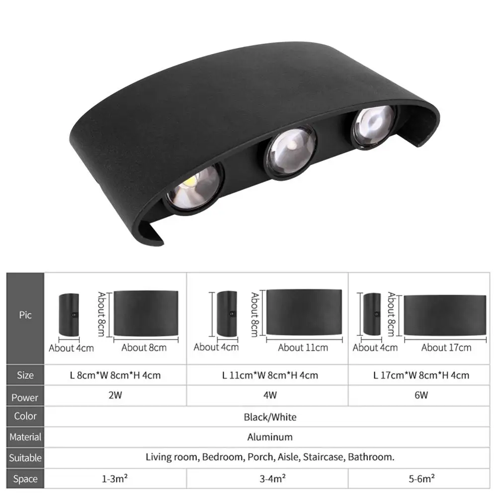  Modern Led Wall Lamp 2W 4W 6W Wall Sconces Indoor Stair Light Fixture Bedside Loft Living Room Up D - 32916320682