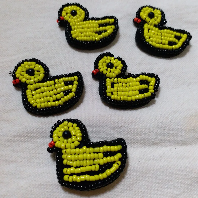 

5pcs/set embroidery ducks beaded patches for clothing 3D animals embroidered sew on Patches DIY parches Embroidery appliques