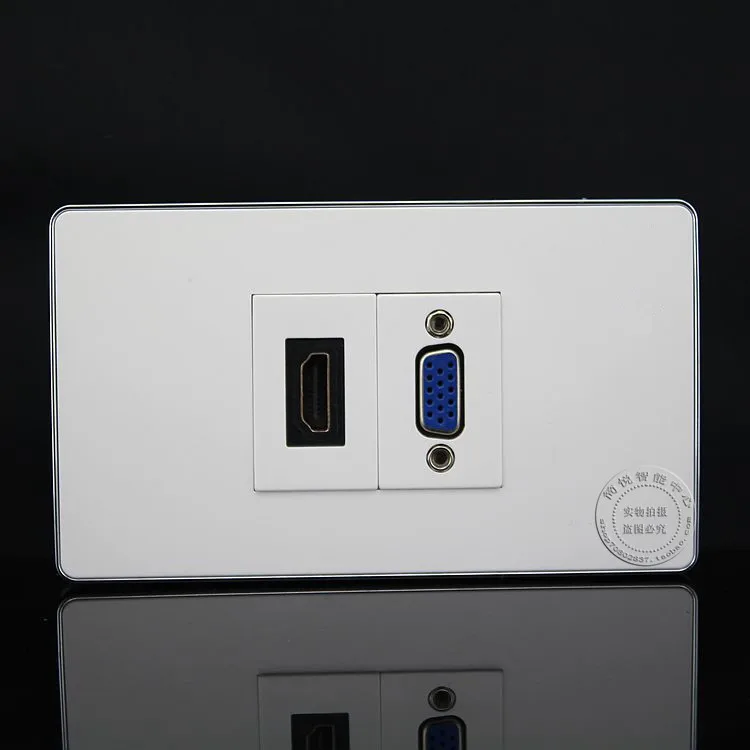 120 мм Настенная розетка 2 порта одна VGA и HDMI панель Лицевая | Компьютеры офис