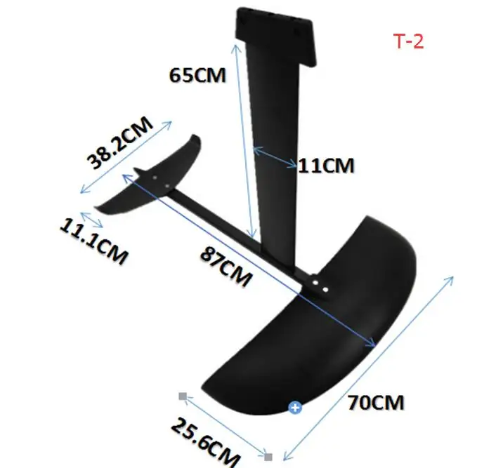 

T-2 Larger Sup Hydrofoil Carbon Foil with Alumimum Mast Hydrofoil Surfing