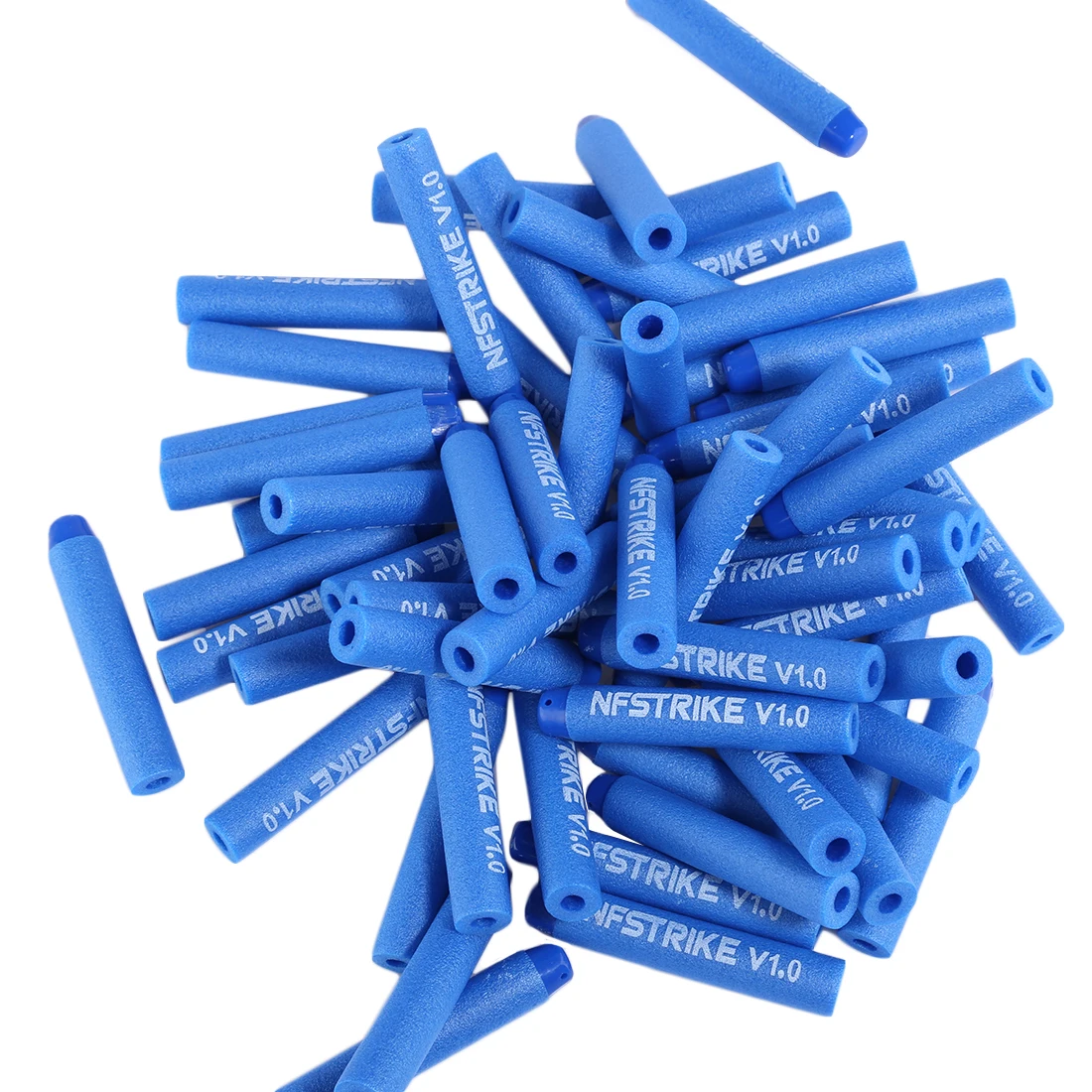100pcs/ 500PCS/ 1000pcs NFSTRIKE V1.0 Customized Soft Bullet For Nerf Elite Series Toy Gun Part 7.2*1.3CM Bullets -Blue