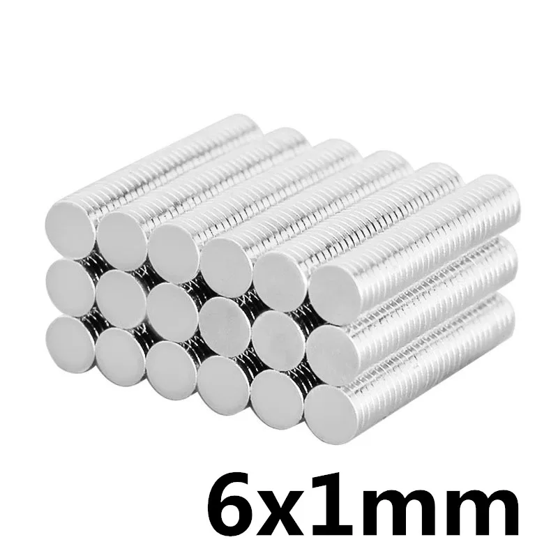 

100Pcs 6mm X 1mm Wholesale Strong Cylinder Rare Earth Magnet Neodymium Bulk Sheet N35 Mini Small Round Magnets Disc6*1mm 6mm*1mm