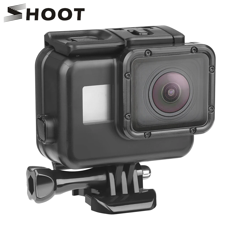 Подводный водонепроницаемый чехол SHOOT 45m для Gopro Hero 7 6 5 Black 3 + 4 экшн камеры защитный