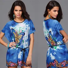 2016 Summer Women Elegant Dresses Floral Grass Pattern Printed Dresses Short Sleeve Fashion Brand Clothing Temperament Vestidos