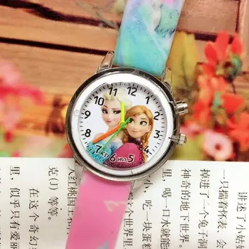 

Flash aisha cartoon children's watch girl printed silica gel band light quartz watch