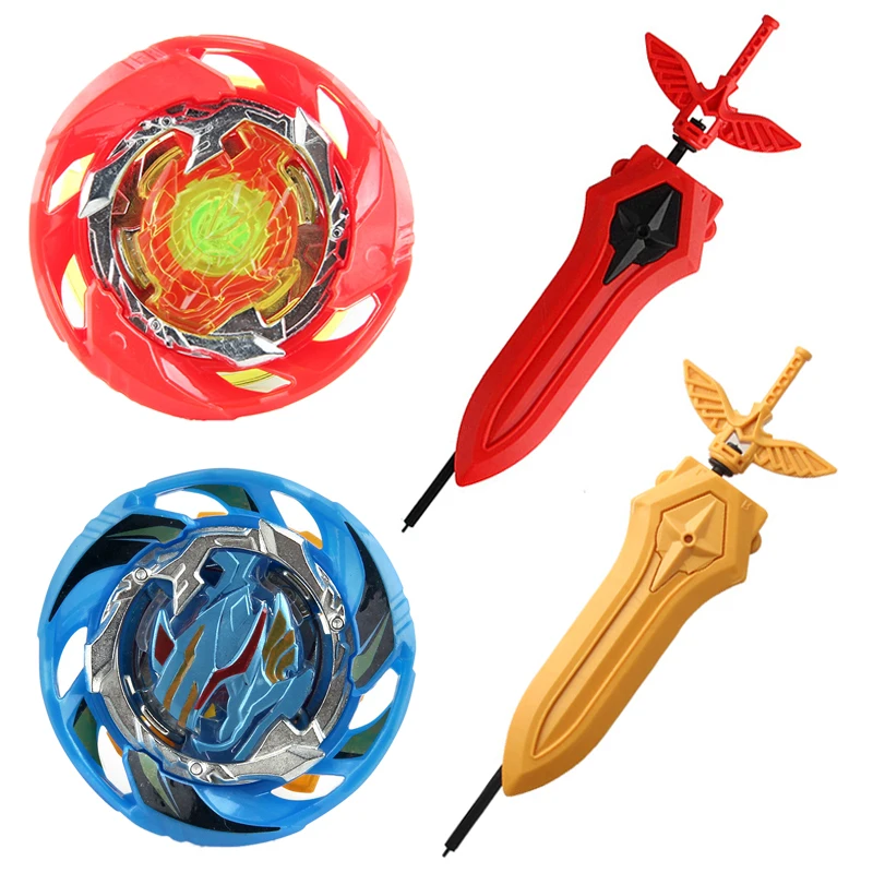 

Mksafn Blades Burst B-130 B-143-3 KNIGHT Evolution Metal Spinning Top Gyro with 2pcs Left-Right Sword Ripcord Launcher Toys Set