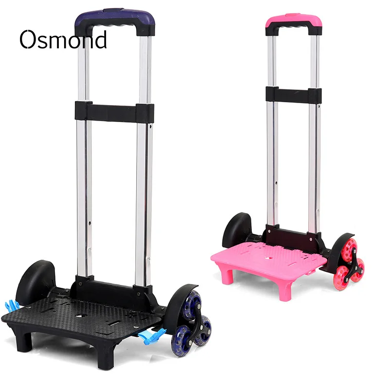 

Osmond Travel Accessories 6 Wheels&2 Wheels Rolling Cart Removable Trolley Kids Schoolbag Luggage Carts for Girls and Boys