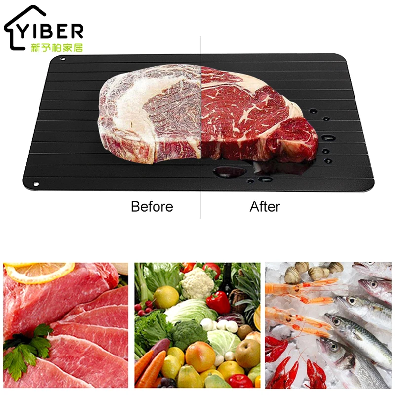 

Defrosting Tray - Fast Safest Way to Defrost Meat Fish Defrosting Tray Quickly Without Electricity Thaw Frozen Food