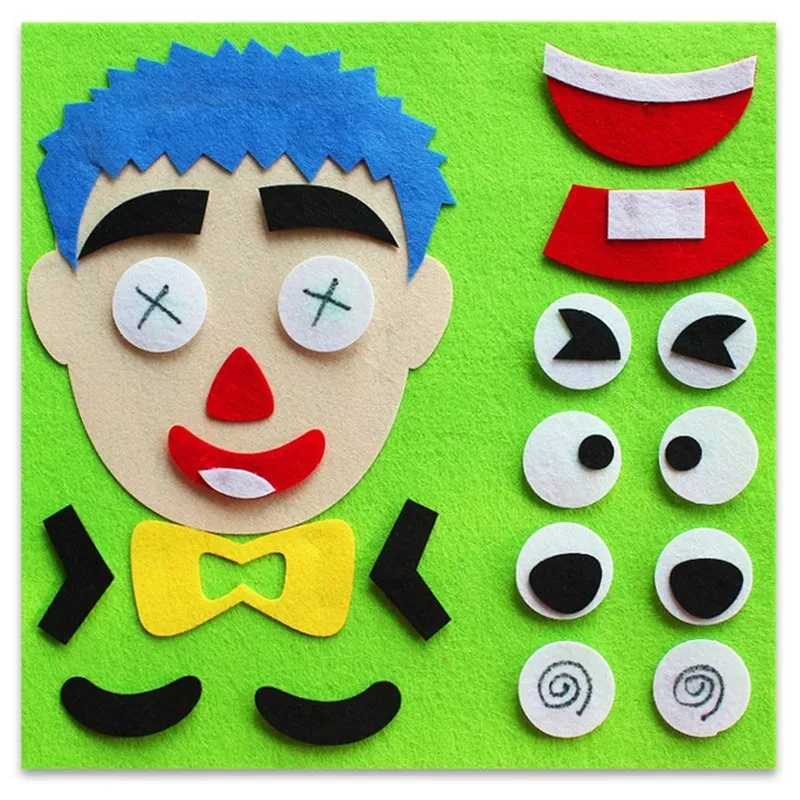 1Set DIY 3D Puzzles Five Sense Jigsaw Creative Assembling Manual Training Educational Toys For Children Kids Baby - Цвет: F