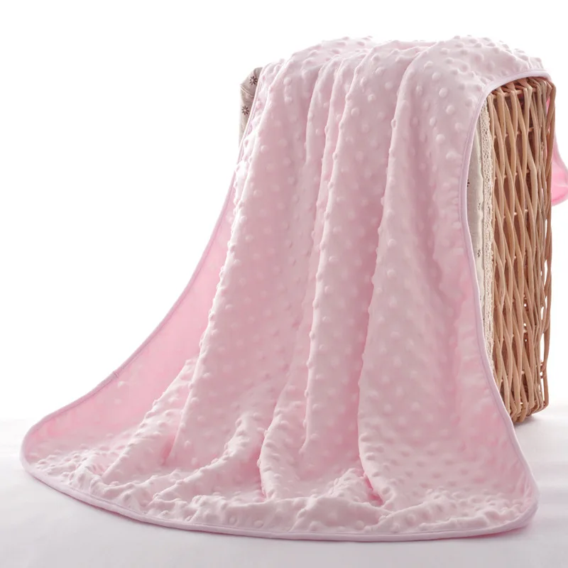 Бренд симпатичное одеяло для малыша/одеяло в кроватку мягкий микрофибровый плюш двойной точечный бэк полотенце-накидка Одеяло 75*100 см/100*150 см