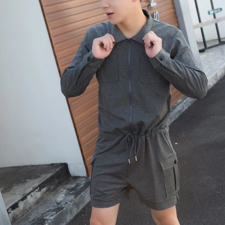 Новая мужская одежда стилист волос Мода подиума боковой карман комбинированный костюм комбинезон большого размера Костюмы M-4XL