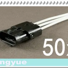 Longyue 50 шт 3-способ Мужской comnector свинья хвост Погодный пакет жгутов 25 см проволоки