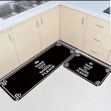 2 шт Кухня подстилки И КОВРИКИ НАБОР забавных слов-разуваться пожалуйста украшение для дома Нескользящие Спальня Коврики Дверные для гостинной