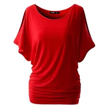 Summer Spring Womens O-neck T Shirt Short Sleeve Crewneck Cut Out Off Shoulder Top