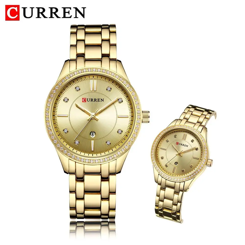 

CURREN 9010 Watch Women Casual Fashion Quartz Wristwatches Ladies Gift Crystal Design