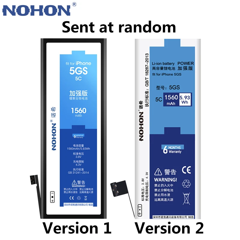 NOHON аккумуляторы Батарея Для Apple iPhone 5S 5C 5 5G 6 S iPhone5 iPhone5S iPhone6S батареи Bateria Реальная