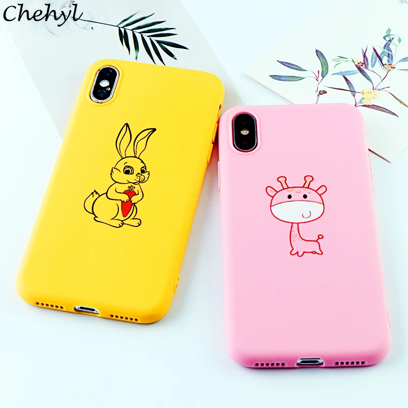 

Funny Phone Cases for iPhone X XS MAX XR 6 s 7 8 Plus Case Cute Animal Rabbit Soft Silicone Fitted Cell Phone Covers Accessories