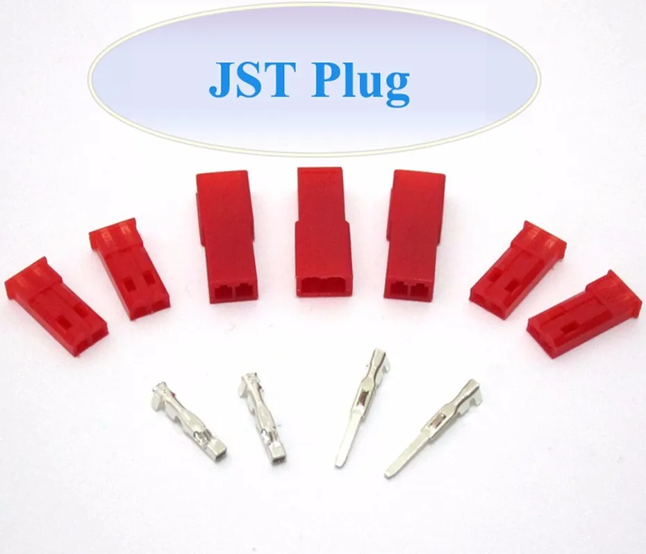50sets JST Connector Plug 2pin Female Male and Crimps RC battery