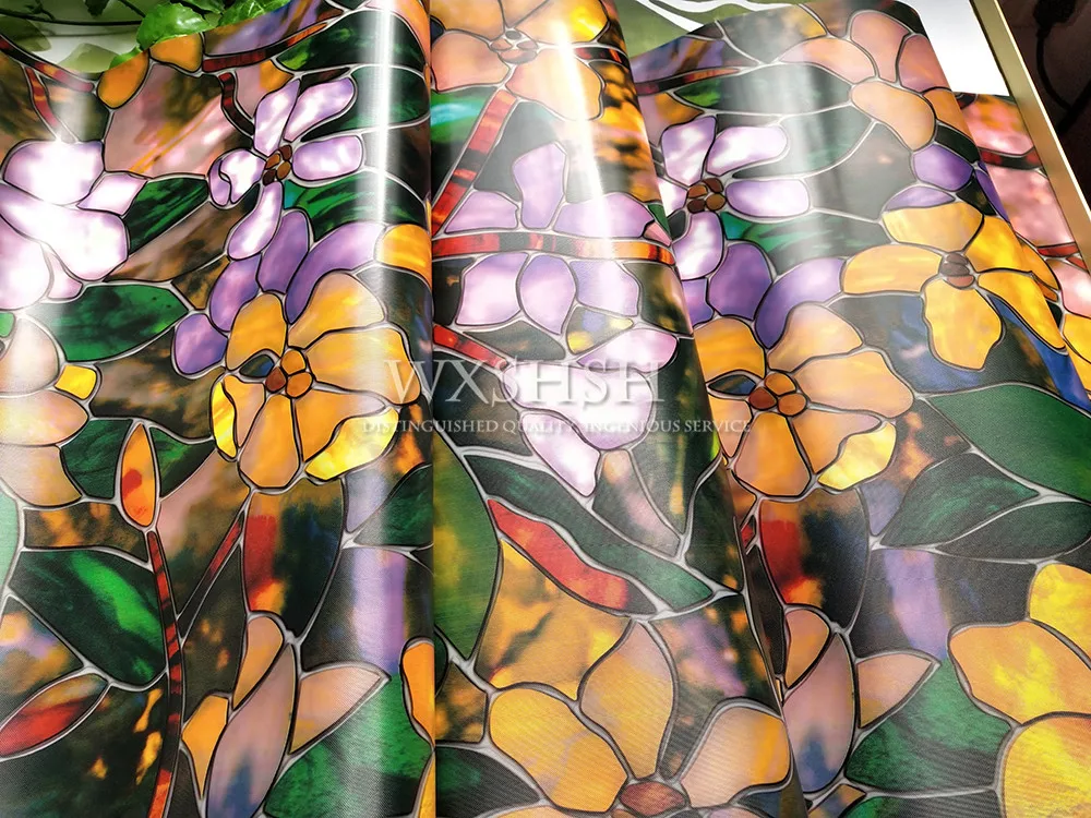 Новейшая Цветная декоративная пленка для стекла с рисунком магнолии в году; самоклеющиеся электростатические защитные оконные наклейки