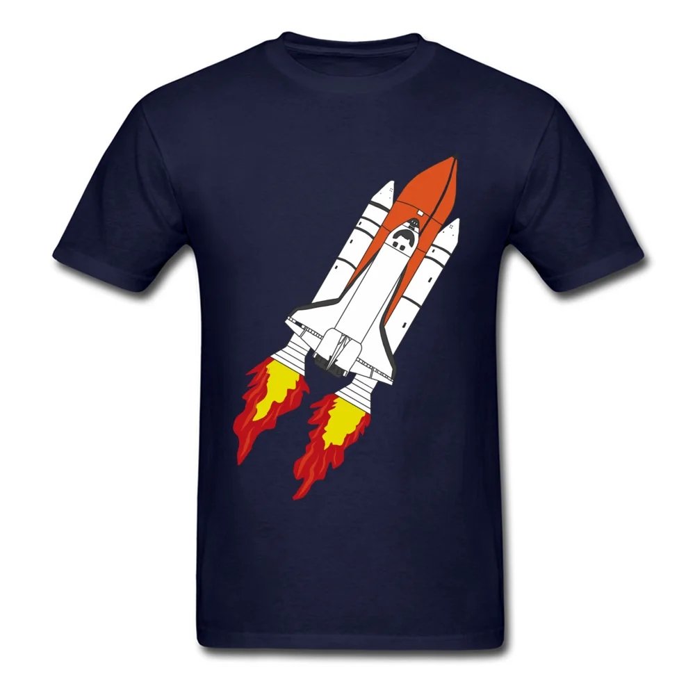 Fashionable Shuttle Tshirts Funny Autumn Short Sleeve Round Collar T Shirt Pure Cotton Mens comfortable Tops Tees Shuttle navy