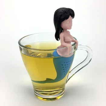 

1PC Mermaid Tea Infuser Sexy Silicone Reusable Strainer Filter High Quality Teapot Infuser Teaspoon Tea Leaf Herbal Tool HB