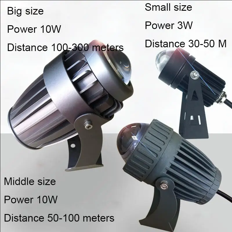 Уличный светодиодный точечный светильник, водонепроницаемый настенный светильник, узкий угол луча, светодиодный прожектор, 3 Вт, 10 Вт, Точечный светильник, Дальняя настенная омывающая лампа