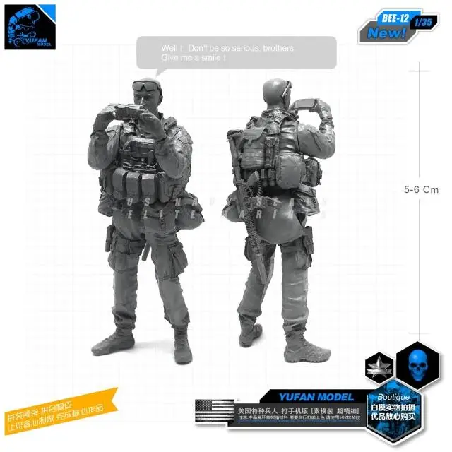 

Yufan Model 1/35 Figure Modern Us Special Force Soldier Photo Status 1/35 Resin Soldier Bee-12