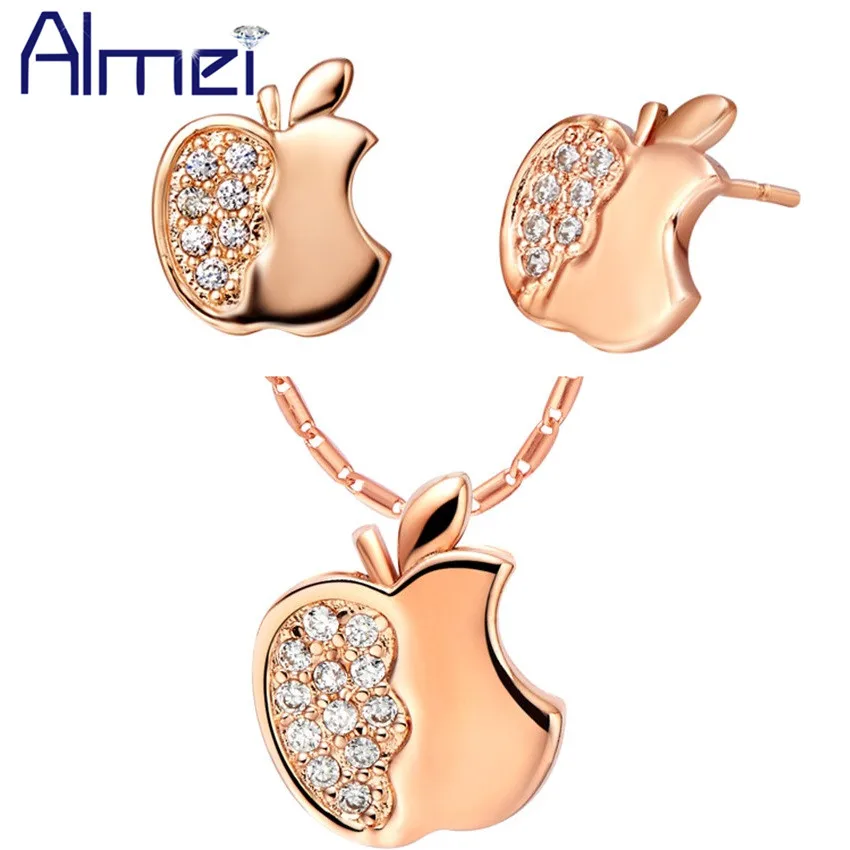Комплект из колье и серёг цвета розового золота|bridal jewelry sets|jewelry setsjewelry sets crystal |